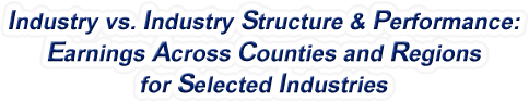 Connecticut - Industry vs. Industry Structure & Performance: Earnings Across Counties and Regions for Selected Industries